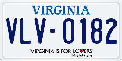 VA license plate VLV0182