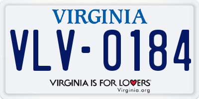 VA license plate VLV0184