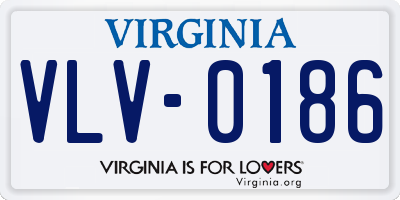 VA license plate VLV0186