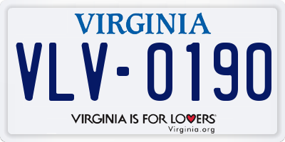 VA license plate VLV0190