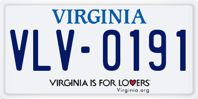 VA license plate VLV0191