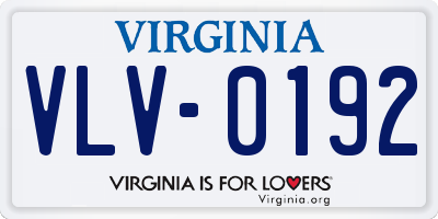 VA license plate VLV0192