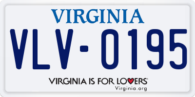 VA license plate VLV0195