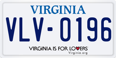 VA license plate VLV0196
