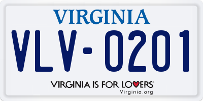 VA license plate VLV0201