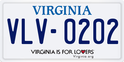 VA license plate VLV0202