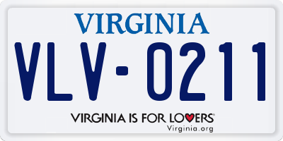 VA license plate VLV0211