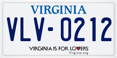 VA license plate VLV0212