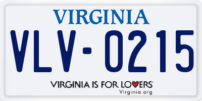 VA license plate VLV0215