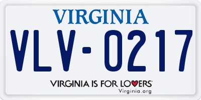 VA license plate VLV0217