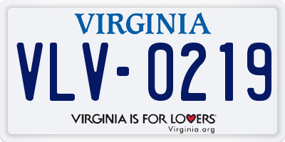 VA license plate VLV0219
