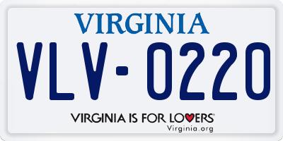 VA license plate VLV0220