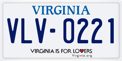 VA license plate VLV0221