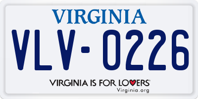 VA license plate VLV0226