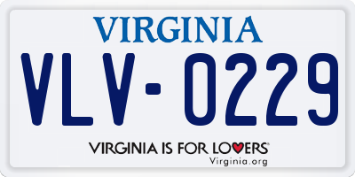 VA license plate VLV0229