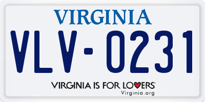 VA license plate VLV0231