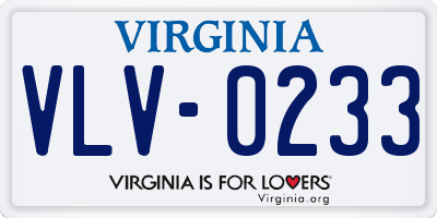 VA license plate VLV0233