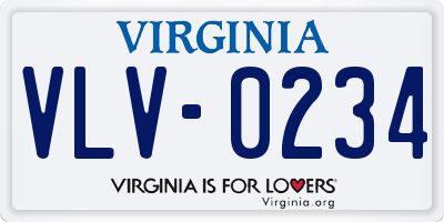 VA license plate VLV0234