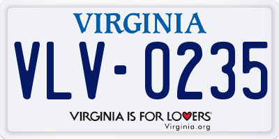 VA license plate VLV0235