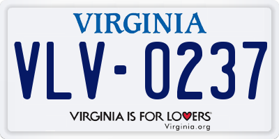VA license plate VLV0237