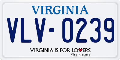 VA license plate VLV0239
