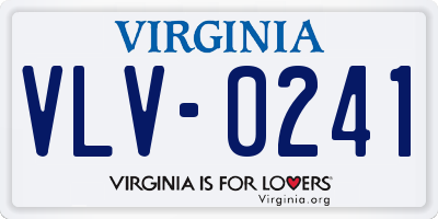 VA license plate VLV0241