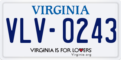 VA license plate VLV0243