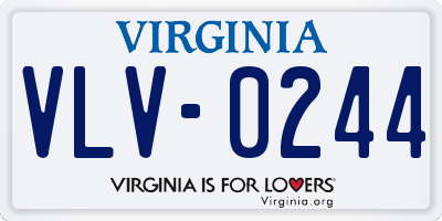 VA license plate VLV0244