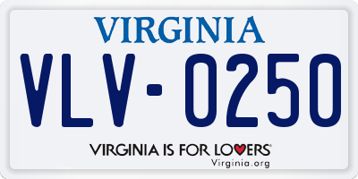 VA license plate VLV0250