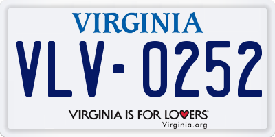 VA license plate VLV0252