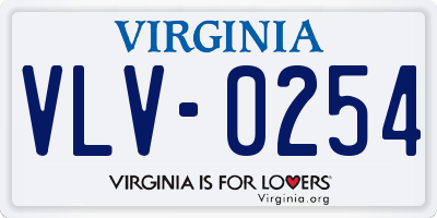 VA license plate VLV0254