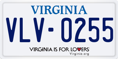 VA license plate VLV0255