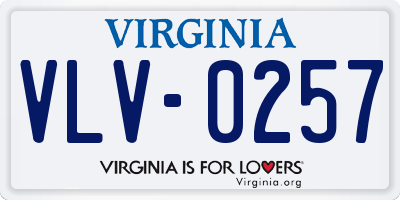 VA license plate VLV0257
