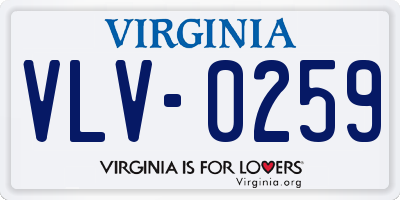VA license plate VLV0259