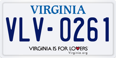 VA license plate VLV0261