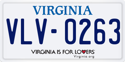 VA license plate VLV0263
