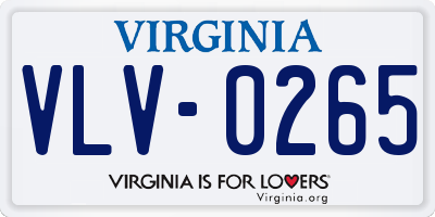 VA license plate VLV0265