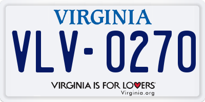 VA license plate VLV0270