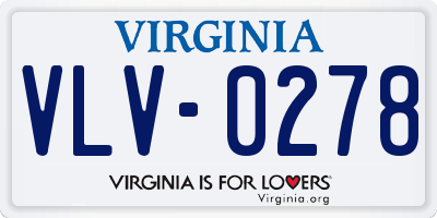 VA license plate VLV0278
