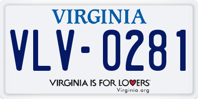 VA license plate VLV0281