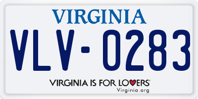 VA license plate VLV0283