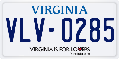 VA license plate VLV0285