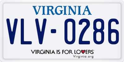 VA license plate VLV0286