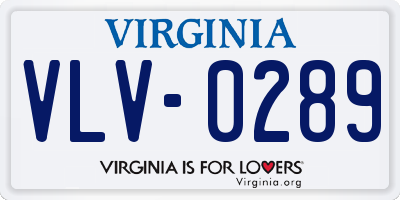 VA license plate VLV0289