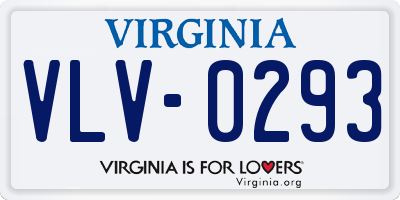 VA license plate VLV0293