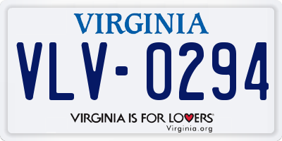 VA license plate VLV0294