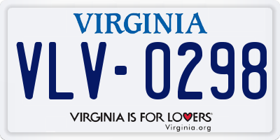 VA license plate VLV0298