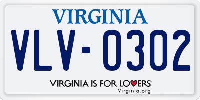 VA license plate VLV0302