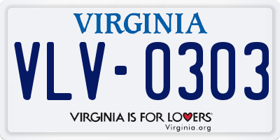 VA license plate VLV0303