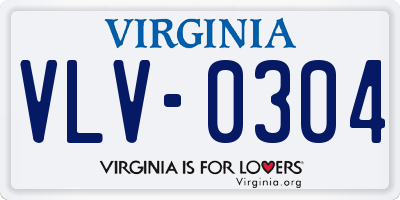 VA license plate VLV0304
